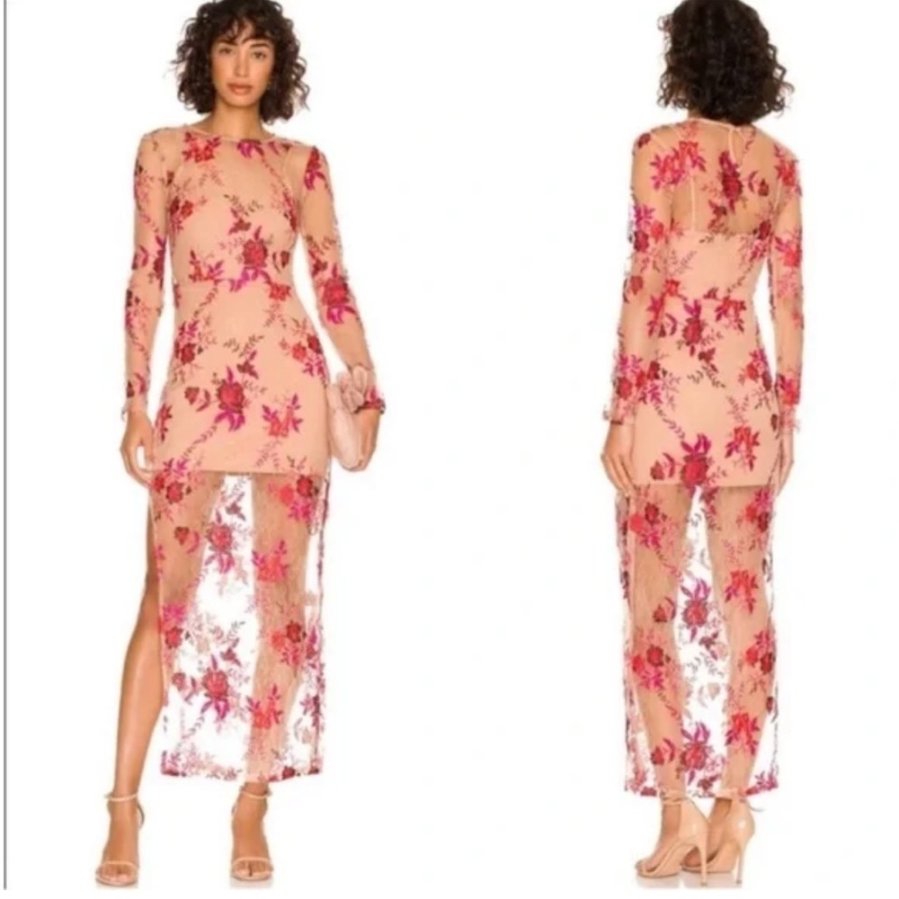 MAJORELLE Willow Maxi Dress in Scarlet Vineyard